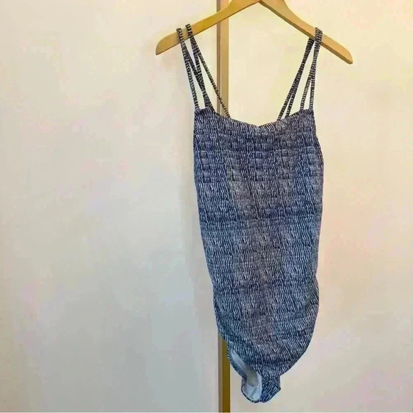 LOFT Beach Women's One Piece Swimsuit Blue & White Size 14 - Picture 7 of 10